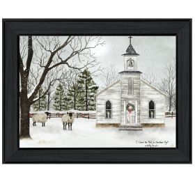 Trendy Decor 4U "I Heard the Bells on Christmas" Framed Wall Art, Modern Home Decor Framed Print for Living Room