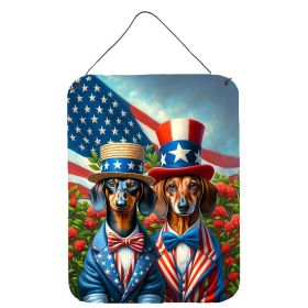 NEW All American Dachshund Wall or Door Hanging Prints Aluminum Metal Sign Kitchen Wall Bar Bathroom Plaque Home Decor Front Door Plaque, 12x16