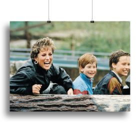 Princess Diana with Prince William and Prince Harry on ride Canvas Print or Poster (Type: Poster Print, size: 3X-Large (40" x 26"))