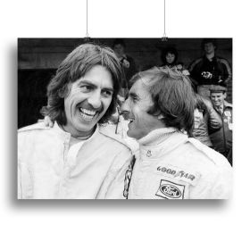 George Harrison and racing driver Jackie Stewart Canvas Print or Poster (Type: Poster Print, size: Medium (16" x 12"))