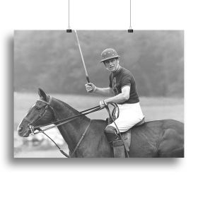 Prince Philip shown winning the polo Gold Cup Canvas Print or Poster (Type: Poster Print, size: X-Large (28" x 20"))