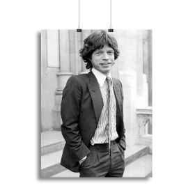Mick Jagger in a tie Canvas Print or Poster (Type: Standard Framed Canvas Print, size: Medium (16" x 12"))