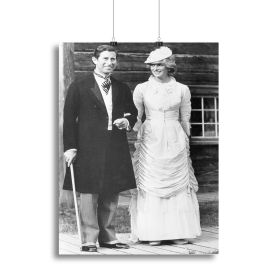 Prince Charles and Princess Diana at Fort Edmonton Canada Canvas Print or Poster (Type: Standard Framed Canvas Print, size: Medium (16" x 12"))