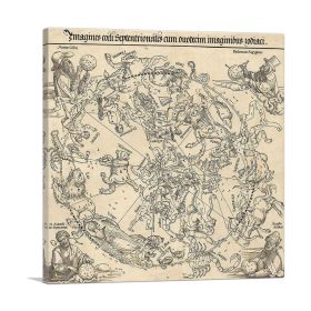 Celestial Map of The Northern Hemisphere - Northern Sky (Type: Standard Framed Canvas Print, size: 12" x 12" / 30cm x 30cm (approx))