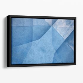 Blue Abstract Floating Framed Canvas (Color: Black, size: 24" x 16" / 60cm x 40cm (approx))