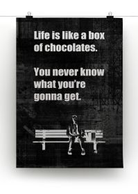 Forest Gump Box Of Chocolates Canvas Print or Poster (Type: Standard Framed Canvas Print, size: 12" x 8" / 30cm x 20cm (approx))