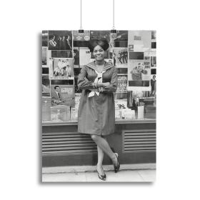 Dionne Warwick shopping Canvas Print or Poster (Type: Standard Framed Canvas Print, size: Large (24" x 16"))