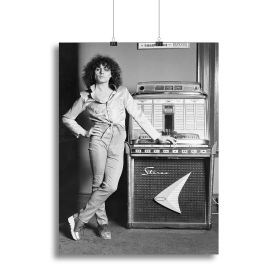 Marc Bolan at jukebox Canvas Print or Poster (Type: Standard Framed Canvas Print, size: 28" x 20" / 70cm x 50cm (approx))