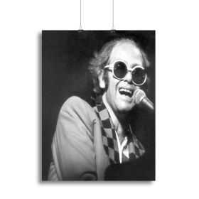 Elton John in concert 1977 Canvas Print or Poster (Type: Standard Framed Canvas Print, size: 40" x 26" / 100cm x 65cm (approx))