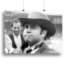 Elton John in a Hat Canvas Print or Poster (Type: Poster Print, size: 16" x 12" / 42cm x 30cm (approx))