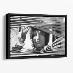 Rod Stewart in 1983 Floating Framed Canvas (Color: Black, size: 40" x 26" / 100cm x 65cm (approx))