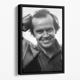 Jack Nicholson 1976 Floating Framed Canvas (Color: Black, size: 40" x 26" / 100cm x 65cm (approx))