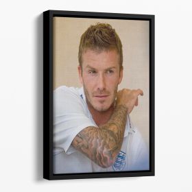 David Beckham Floating Framed Canvas (Color: Black, size: 40" x 26" / 100cm x 65cm (approx))
