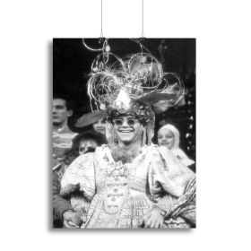 Elton John as a panto dame Canvas Print or Poster (Type: Poster Print, size: 12" x 8" / 30cm x 20cm (approx))