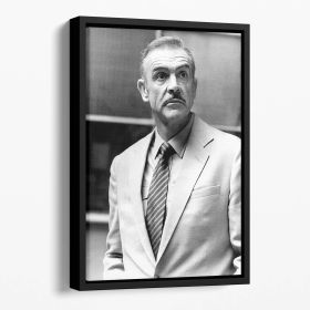Sean Connery in 1978 Floating Framed Canvas (Color: Black, size: 36" x 24" / 90cm x 60cm (approx))