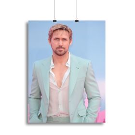 Ryan Gosling at the Barbie premiere Canvas Print or Poster (Type: Poster Print, size: 24" x 16" / 60cm x 40cm approx)