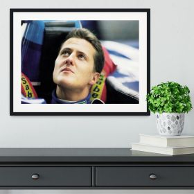 Michael Schumacher in 1995 Framed Print (Color: White/No White Edging, size: 18" x 12" / 48cm x 30cm (approx))