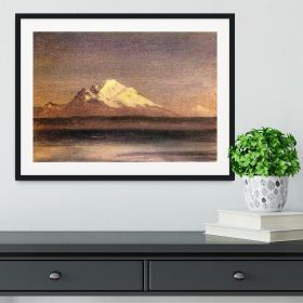 Snowy Mountains in the Pacific Northwest 2 by Bierstadt Framed Print (Color: Natural/With White Edging, size: 12" x 8" / 30cm x 20cm (approx))