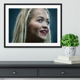 Rita Ora in 2015 Framed Print (Color: White/No White Edging, size: 18" x 12" / 48cm x 30cm (approx))