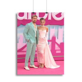 Ryan Gosling and Margot Robbie as Ken and Barbie Canvas Print or Poster (Type: Standard Framed Canvas Print, size: 40" x 26" / 100cm x 65cm approx)