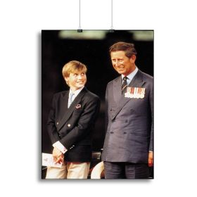 Prince William with Prince Charles at a VJ Parade Canvas Print or Poster (Type: Standard Framed Canvas Print, size: Small (12" x 8"))