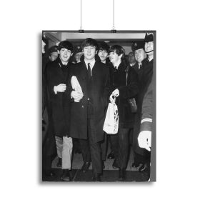 The Beatles arrive at London Airport Canvas Print or Poster (Type: Poster Print, size: Medium (16" x 12"))