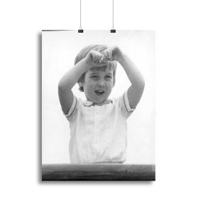 Prince William happily aboard the Royal Yacht Canvas Print or Poster (Type: Standard Framed Canvas Print, size: X-Large (28" x 20"))