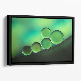 Black Spot Floating Framed Canvas (Color: Black, size: 40" x 26" / 100cm x 65cm (approx))