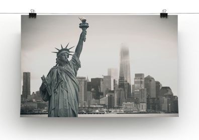 Statue of Liberty with cityscape Canvas Print or Poster (Type: Poster Print, size: 16" x 12" / 42cm x 30cm (approx))