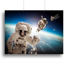 Astronaut in outer space Canvas Print or Poster (Type: Standard Framed Canvas Print, size: 3X-Large (40" x 26"))