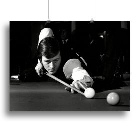 Alex Hurricane Higgins 1972 Canvas Print or Poster (Type: Standard Framed Canvas Print, size: 24" x 16" / 60cm x 40cm (approx))