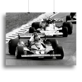Niki Lauda leads James Hunt in the British Grand Prix 1976 Canvas Print or Poster (Type: Poster Print, size: 12" x 8" / 30cm x 20cm (approx))
