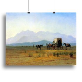 The stagecoach in the Rockies by Bierstadt Canvas Print or Poster (Type: Poster Print, size: 28" x 20" / 70cm x 50cm (approx))