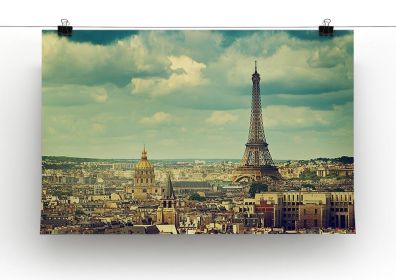 Eiffel tower Paris France Canvas Print or Poster (Type: Standard Framed Canvas Print, size: 16" x 12" / 42cm x 30cm (approx))