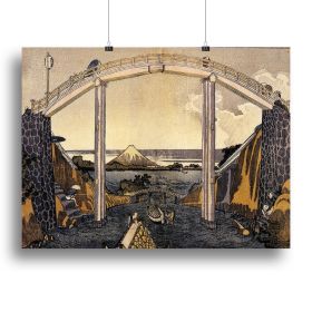 View of Mount Fuji by Hokusai Canvas Print or Poster (Type: Standard Framed Canvas Print, size: Small (12" x 8"))