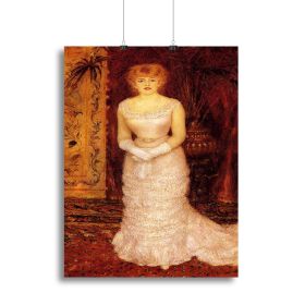 Portrait Of The Actress Jeanne Samary by Renoir Canvas Print or Poster (Type: Standard Framed Canvas Print, size: Small (12" x 8"))
