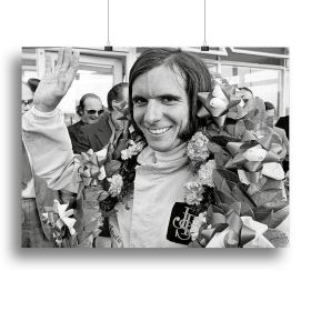 Racing driver Emerson Fittipaldi 1972 Canvas Print or Poster (Type: Poster Print, size: 12" x 8" / 30cm x 20cm (approx))