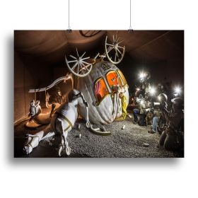 Banksy Cinderella Carriage Canvas Print or Poster (Type: Standard Framed Canvas Print, size: 12" x 8" / 30cm x 20cm (approx))