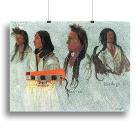 Four Indians by Bierstadt Canvas Print or Poster (Type: Poster Print, size: 40" x 26" / 100cm x 65cm (approx))