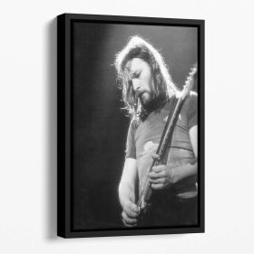 Guitarist David Gilmour Floating Framed Canvas (Color: Black, size: 12" x 8" / 30cm x 20cm (approx))