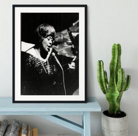 Ella Fitzgerald Framed Print (Color: Natural/With White Edging, size: 18" x 12" / 48cm x 30cm (approx))