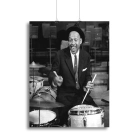 Lionel Hampton on the drums Canvas Print or Poster (Type: Poster Print, size: 24" x 16" / 60cm x 40cm (approx))