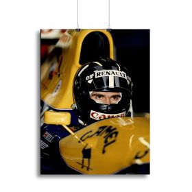 Damon Hill at Silverstone Canvas Print or Poster (Type: Standard Framed Canvas Print, size: 40" x 26" / 100cm x 65cm (approx))