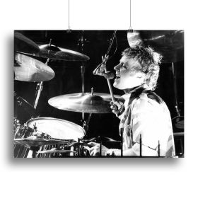 Queen Drummer Roger Taylor on stage Canvas Print or Poster (Type: Standard Framed Canvas Print, size: 24" x 16" / 60cm x 40cm (approx))