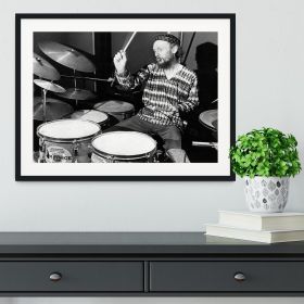 Ginger Baker on the drums Framed Print (Color: Natural/With White Edging, size: 18" x 12" / 48cm x 30cm (approx))